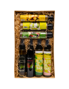 Nyssos Gift Set – Ελαιόλαδο, Βαλσάμικο Ξύδι & Μπαχαρικά